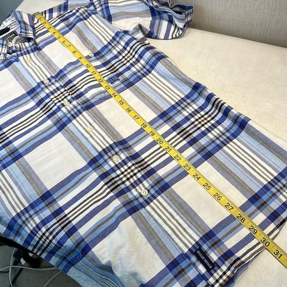 Rough Stock Panhandle Slim Button Down Shirt Mens Size Medium Short Sleeve Blue - Picture 10 of 10